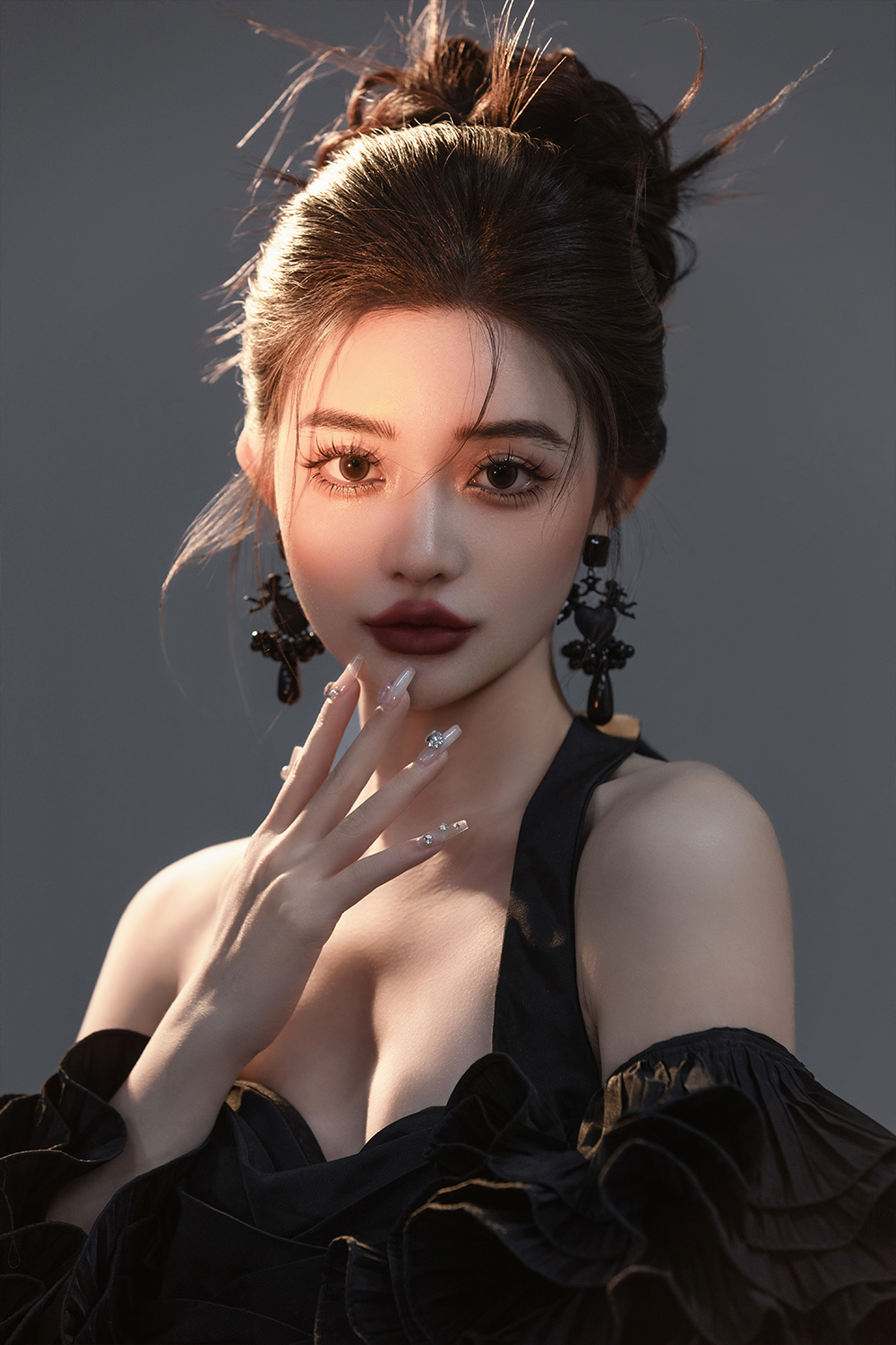 兩款黑色格調(diào)&甜酷氣質(zhì)女生花苞頭